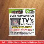 Banner Bastão e Cordão - 1000x1200mm - 4x0 - 1 Unidade