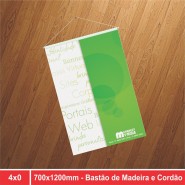 Banner Bastão e Cordão - 700x1200mm - 4x0 - 1 Unidade